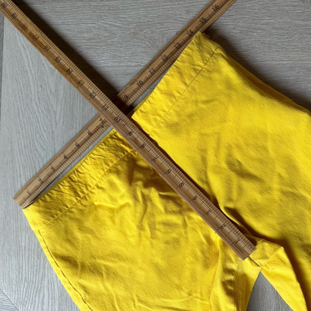 Talbots Chatham Ankle Pants Yellow Cropped 4P 4 Petite Daisy Flat Front - Picture 9 of 10